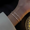 Miniatyrbillede 6 af 8: Rustfrit stål Mode Simple Shiny Chain Armbånd Til Kvinder M A1