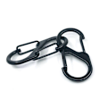 Miniatyrbilde 4 av 7: Rustfritt stål S Type karabinkrok med lås mini nøkkelring krok C Black