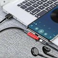 Miniatyrbilde 5 av 8: For iPhone 8 7 Plus X Lightning til 3,5 mm Aux-hodetelefonlader J Red