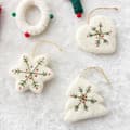 Miniatyrbillede 7 af 8: e Julefilt Snefnug Vedhæng Pentagon Juletræ Hjerte A7