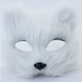 Miniatyrbillede 5 af 8: 1PC Ræv Maske Pels Halv Ansigt Dyr Simuleret Kat Maske Hallowee Multicolor
