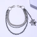 Pikkukuva 8 / 8: Muoti punk metallihousut -ketju Hip Hop Spider Web -riippuvaiset farkut Silver