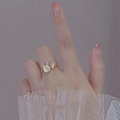Miniatyrbillede 4 af 5: Skinnende krystal sommerfugl zirkon ringe til kvinder piger minimalistisk