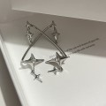 Miniatyrbilde 3 av 6: 1 par mote sølvfarge Star Clip Ear Cuff øredobber Ingen Pierc