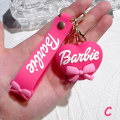 Pikkukuva 8 / 8: Vaaleanpunainen Barbie-avainnippu nukkeriipus Love Key Ring case B