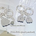 Miniatyrbilde 2 av 8: Mote tegneserie Little Ghost Par nøkkelring anheng e nøkkelring A4
