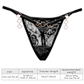 Miniatyrbild 4 av 8: Kvinnor Sexig Geometrisk Metall G-string Strings T-back Underkläder Pan Black