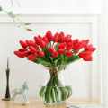 Miniatyrbillede 7 af 8: Kunstige Tulipan Blomster Falsk Buket Real Touch Hjem Bryllup White