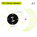 Miniatyrbilde 1 av 8: Stål gressklipperhode Gratis 4 linjer erstatning bensin/litium Fit Lithium Mower