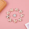 Miniatyrbilde 8 av 8: 10 stk Perle Blomster Rhinestone Knapper Glitrende Krystall Hårnål B