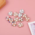 Miniatyrbilde 4 av 8: 10 stk Perle Blomster Rhinestone Knapper Glitrende Krystall Hårnål B