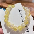 Miniatyrbilde 7 av 8: Kvinners Cracked Quartz Crystal Beaded Runde Glassperler Stretch A3