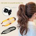 Miniatyrbilde 2 av 8: Banan Hårklemmer For Kvinner Jenter Wave Combs Hårnål Flett Cla BlackB 15cm