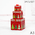 Miniatyrbilde 1 av 8: 3 stk Papir Julegaveeske Julegaveeske Nesting Candy Box Festi A2