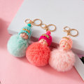 Pikkukuva 5 / 5: Sleeping Baby Avaimenperä ja Fluffy Pehmo Doll Avaimenperät Naisten Tytöt A3