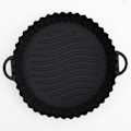 Miniatyrbillede 1 af 8: Silikone Airfryer Pot Kurv Liners Non-Stick Sikker Ovn Bagning RoundBlack