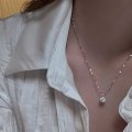 Miniatyrbilde 5 av 5: Shiny Zircon Thin Line Enkel Choker Halskjede Kvinnersmykker Col Gold