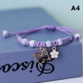 Miniatyrbillede 1 af 5: Butterfly Fashion Armbånd Klassisk Lilla Pink Flettet Reb A4