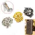 Miniatyrbillede 3 af 7: 100 Stk 10 mm Stud Rund Spike Nitte Craft Bag Læder DIY Black