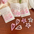 Miniatyrbilde 6 av 8: 3 stk/sett Nye jentemote geometriske stjerner Ornament Rosa hår C A1