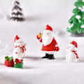 Miniatyrbilde 8 av 8: Mini Resin Julenisse Snømann Statue Mikro Landskap Modell Min A21