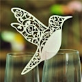 Miniatyrbilde 1 av 8: Hot Bird Bryllup Navn Plasskort For Vinglass På Pearlesce