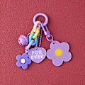 Pikkukuva 8 / 8: Creative Candy Color Flower Heart Riipus avaimenperä ja avaimenperä Ba White