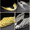 Pikkukuva 5 / 5: 1 pari auton moottoripyörän koritarra 3D Eagle Angel Wings Silver