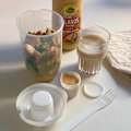 Miniatyrbilde 8 av 8: Frokostsalatbeger Havregrynblanding Nøtt Yoghurtbeholdersett Wi White