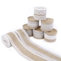 Miniatyrbilde 2 av 8: 2Meter/Rull Jute Burlap Hessian Blondebånd Hvit Blondekant Kant 5#