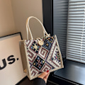 Miniatyrbillede 5 af 7: Lærredstasker til kvinder Skuldertaske Retro Casual Tote Håndtasker E A8