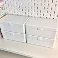 Miniatyrbillede 7 af 8: Transparent Flip Bomuldsvat Opbevaringsboks Makeup Organizer Multi Transparent