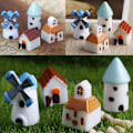 Miniatyrbilde 7 av 8: DIY vindmølle hus mini hage dekor mikro dukkehus ornament
