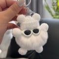 Miniatyrbilde 1 av 8: Mini Rex nøkkelring Fluffy nøkkelringer pyntegjenstander Pom Pom nøkkelring A1