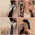 Pikkukuva 6 / 8: n Style Ribbon Bow Hiuspidike Pitkä Tupsu Hiusneula Sweet Lovely H Red