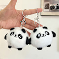 Miniatyrbild 2 av 8: e Cartoon Panda Plyschleksak Liten minidockahänge Docka Key Chai A2