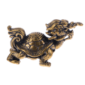 Miniatyrbilde 8 av 8: Retro Messing Mythical Beast Dragon Head Turtle Body Figurines Mi