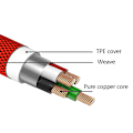 Miniatyrbillede 3 af 5: 25 cm USB til Type C kort opladningskabel Albue 90 grader 2,4A Fa IOS