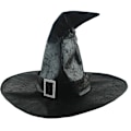 Miniatyrbild 6 av 8: Läder Häxa Trollkarl Hattar Party Huvudbonader Halloween Party rekvisita Black