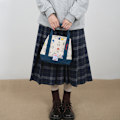 Miniatyrbillede 1 af 8: Kvinders lærredshåndtaske ensfarvede kvinders Casual Large Capacit Blue