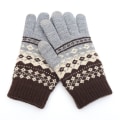 Miniatyrbillede 1 af 5: Vinter Touch Handsker Kvinder Mænd Varm Stretch Knitting Full Finge Gray