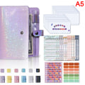 Miniatyrbillede 1 af 5: A6 Binder Blød Læder Binder Budget Planner Kontantkonvolut Purple