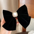 Pikkukuva 1 / 8: Big Bow Hiusneulat Iso rusetti Retro Yksiväriset Laadukkaat hiukset Black