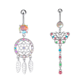 Miniatyrbillede 4 af 8: Farve Zircon Crystal Belly Button Ring Creative Butterfly Penda A3