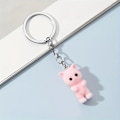 Miniatyrbilde 1 av 8: Flocking Kitten Bear nøkkelring Resin Cat Phone Pendant Bear Keyr A3