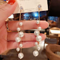 Miniatyrbild 1 av 5: n Smycken Elegant Simulated Pearls Long Dingle Örhängen For Wom