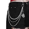 Pikkukuva 2 / 8: Muoti punk metallihousut -ketju Hip Hop Spider Web -riippuvaiset farkut Silver