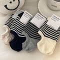 Pikkukuva 3 / 8: Raidalliset Invisible Socks Yksinkertainen ja monipuolinen College Combed Cot A3