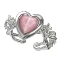 Miniatyrbillede 8 af 8: Modehjertering Cat Eye Peach Heart Justerbare Dameringe J