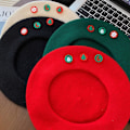 Miniatyrbilde 7 av 8: Juleberet Vintage Kvinne Vinter Varmt Hodeplagg Studentlue Smerte 02